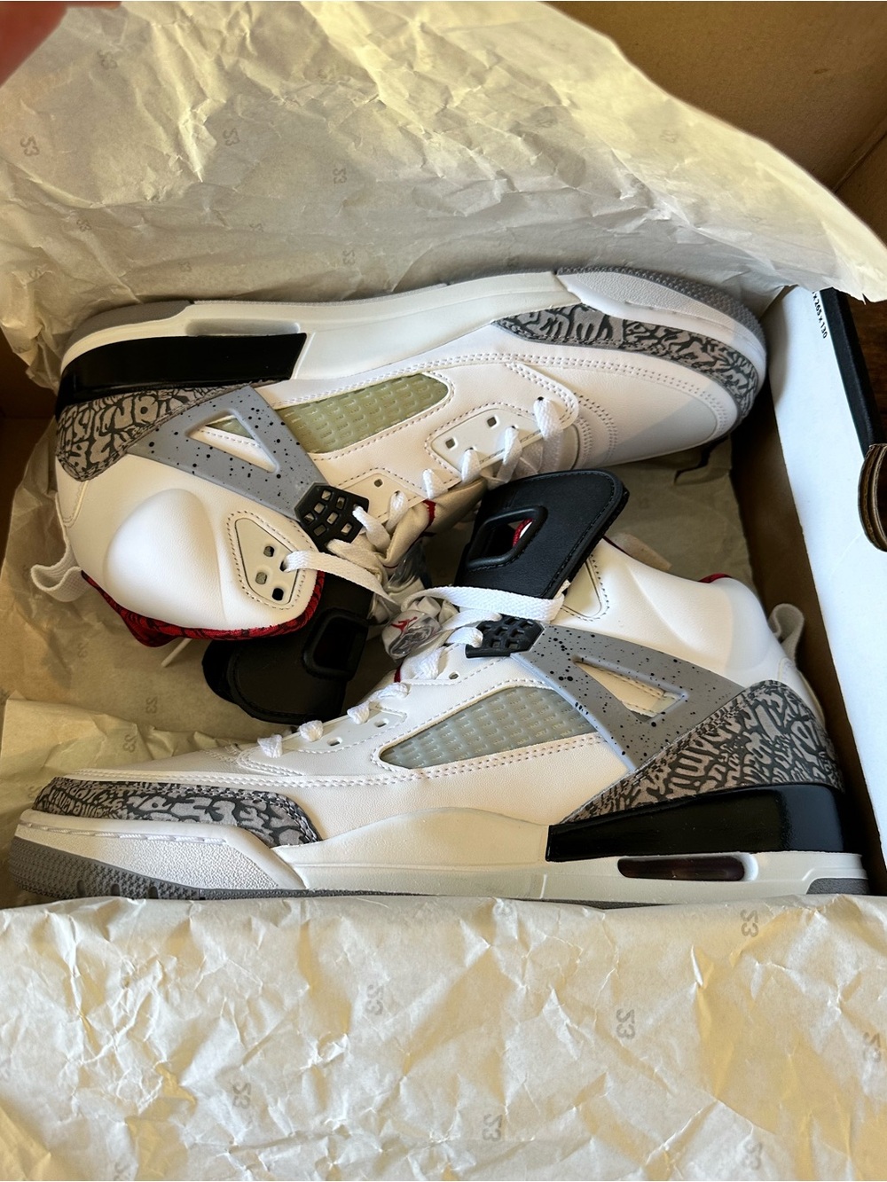 RARE NIKE AIR JORDAN SPIZIKE WHITE CEMENT GREY BLACK - Men’s Size 11 - NEW